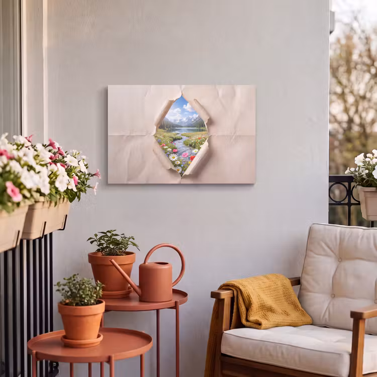 Buiten canvas - Bloemen - Rivier - Landschap — 3