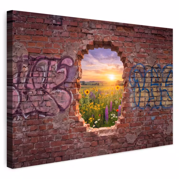 Buiten canvas - Bloemen - Veld - Natuur — 1