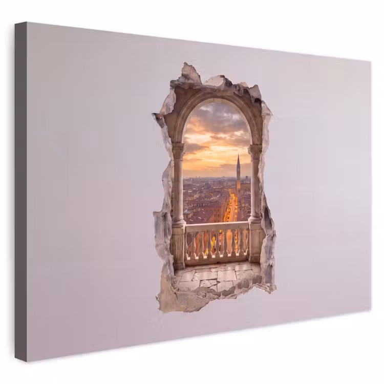 Buiten canvas - Stad - Zonsondergang - Architectuur — 1