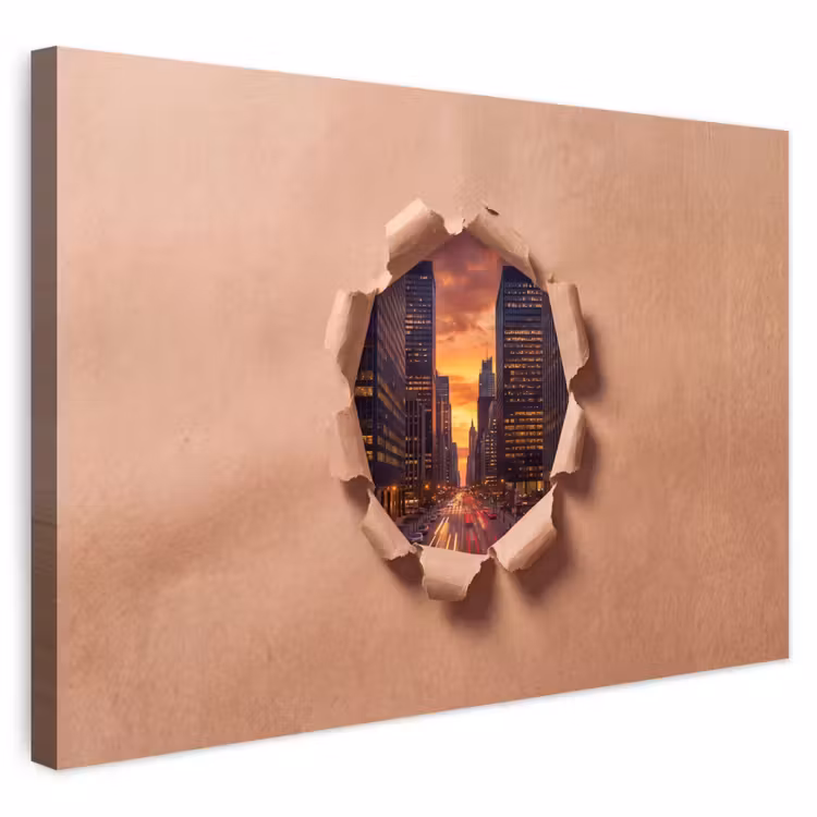 Buiten canvas - Stad - Zonsondergang - Papier — 1
