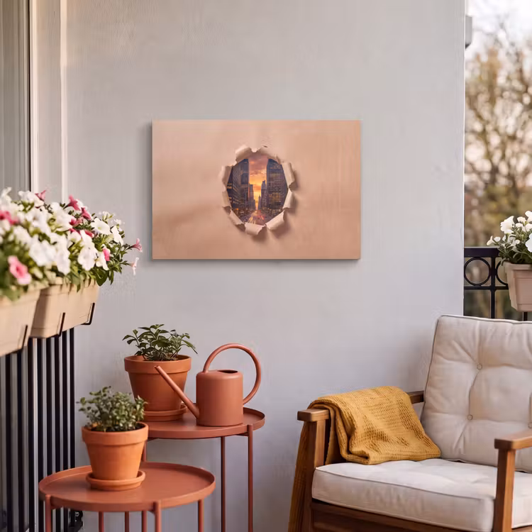 Buiten canvas - Stad - Zonsondergang - Papier — 3