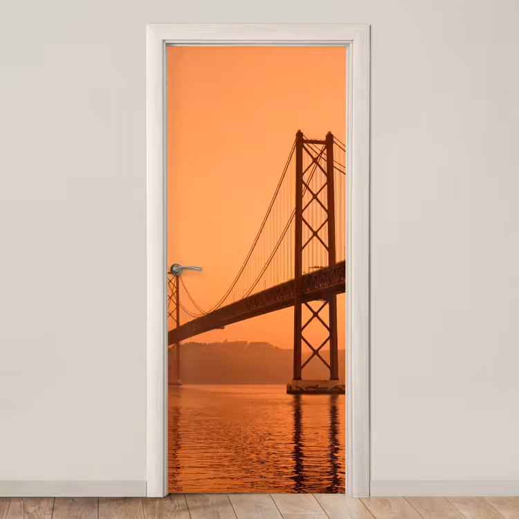 Deursticker - Brug - Water - Oranje — 1