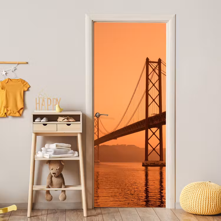 Deursticker - Brug - Water - Oranje — 6