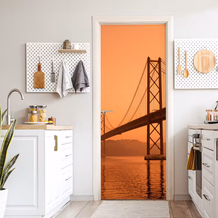 Deursticker - Brug - Water - Oranje — 7
