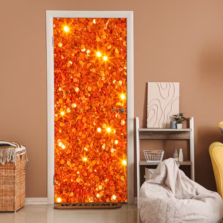 Deursticker - Glitter - Oranje - Abstract — 2