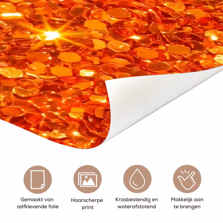 Deursticker - Glitter - Oranje - Abstract — 3
