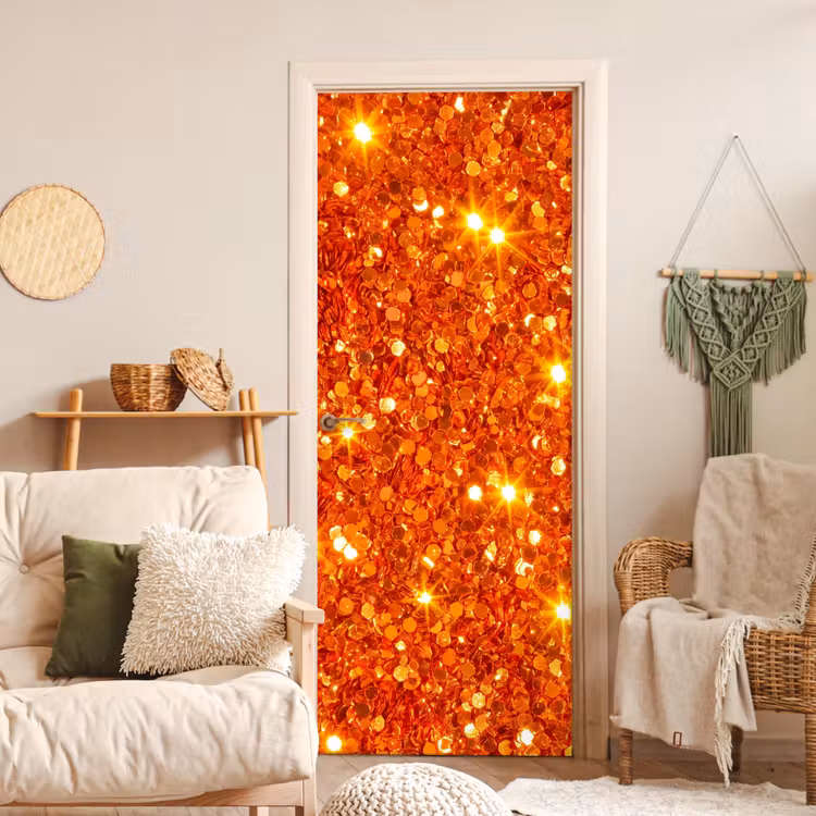 Deursticker - Glitter - Oranje - Abstract — 4