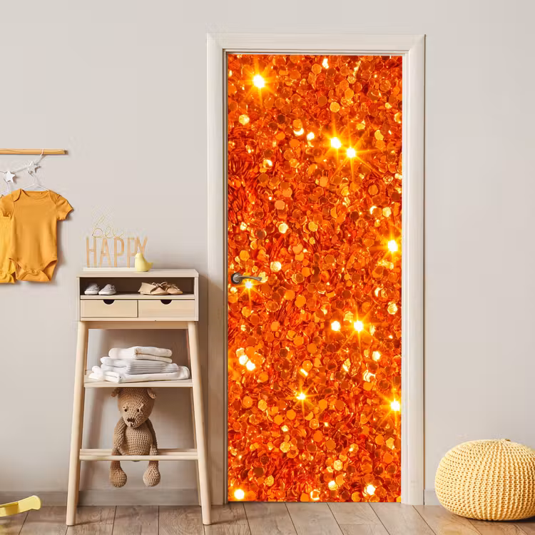 Deursticker - Glitter - Oranje - Abstract — 6