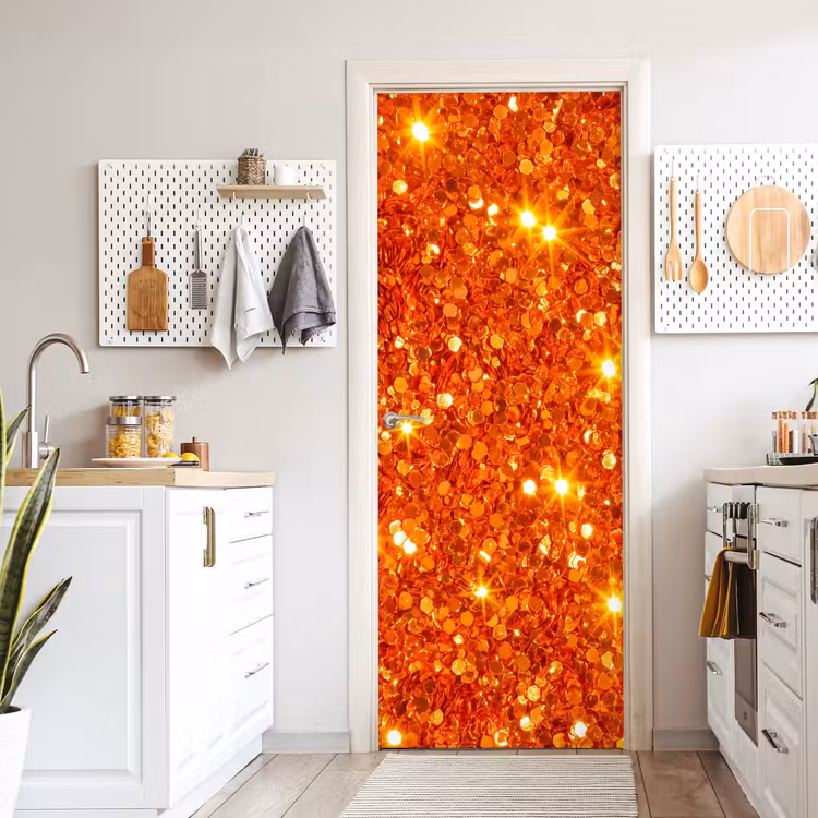 Deursticker - Glitter - Oranje - Abstract — 7