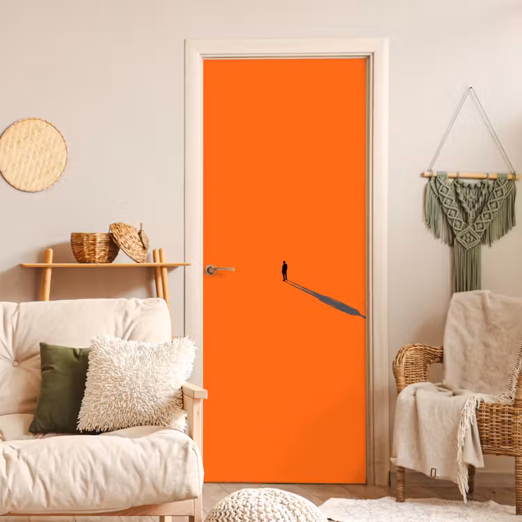 Deursticker - Persoon - Schaduw - Oranje — 4