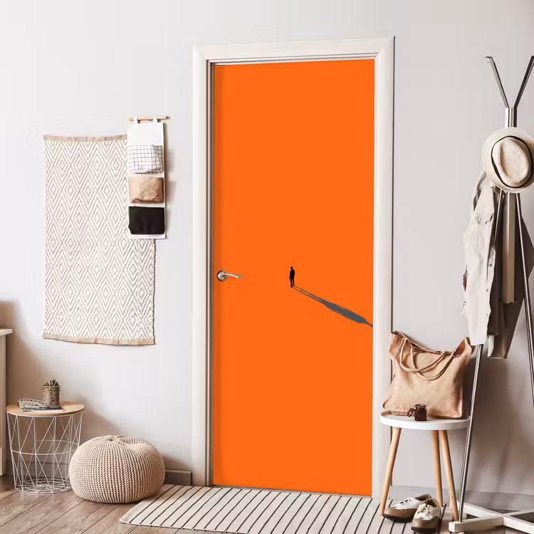 Deursticker - Persoon - Schaduw - Oranje — 8