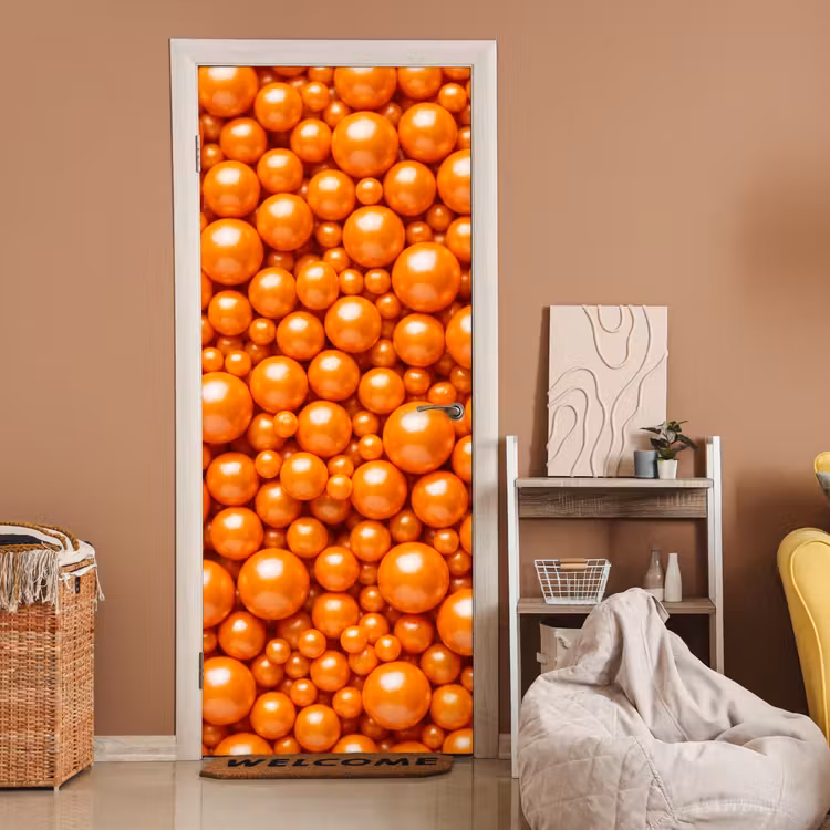 Deursticker - Snoep - Oranje - Patroon — 2