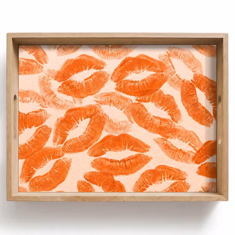 Dienblad - Oranje kusafdrukken - Liefde — 1