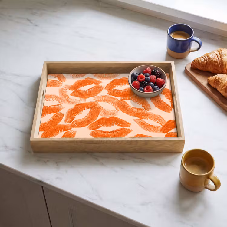 Dienblad - Oranje kusafdrukken - Liefde — 4