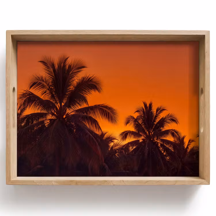 Dienblad - Palmen - Zonsondergang - Oranje — 1