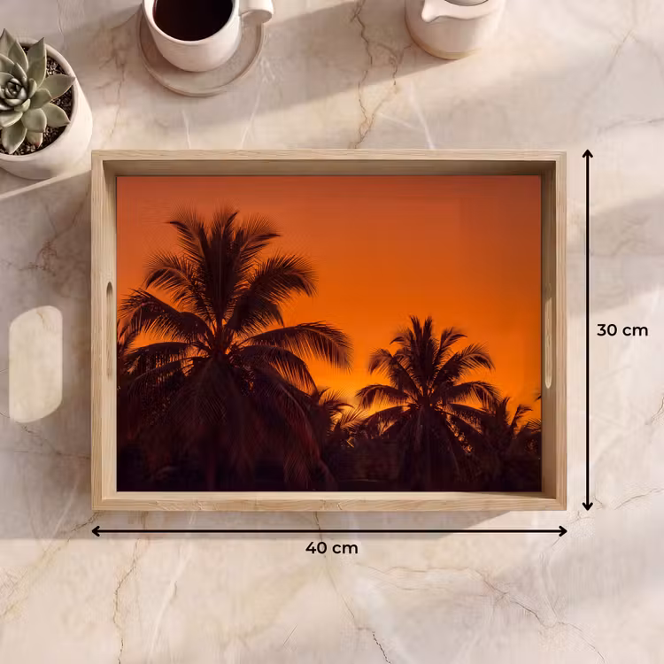 Dienblad - Palmen - Zonsondergang - Oranje — 9