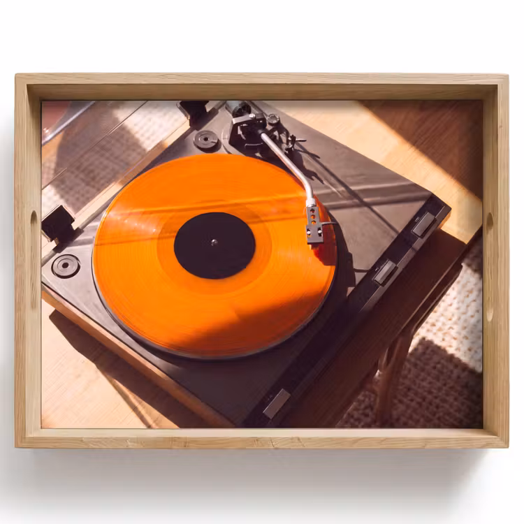 Dienblad - Platenspeler - Oranje - Muziek — 1