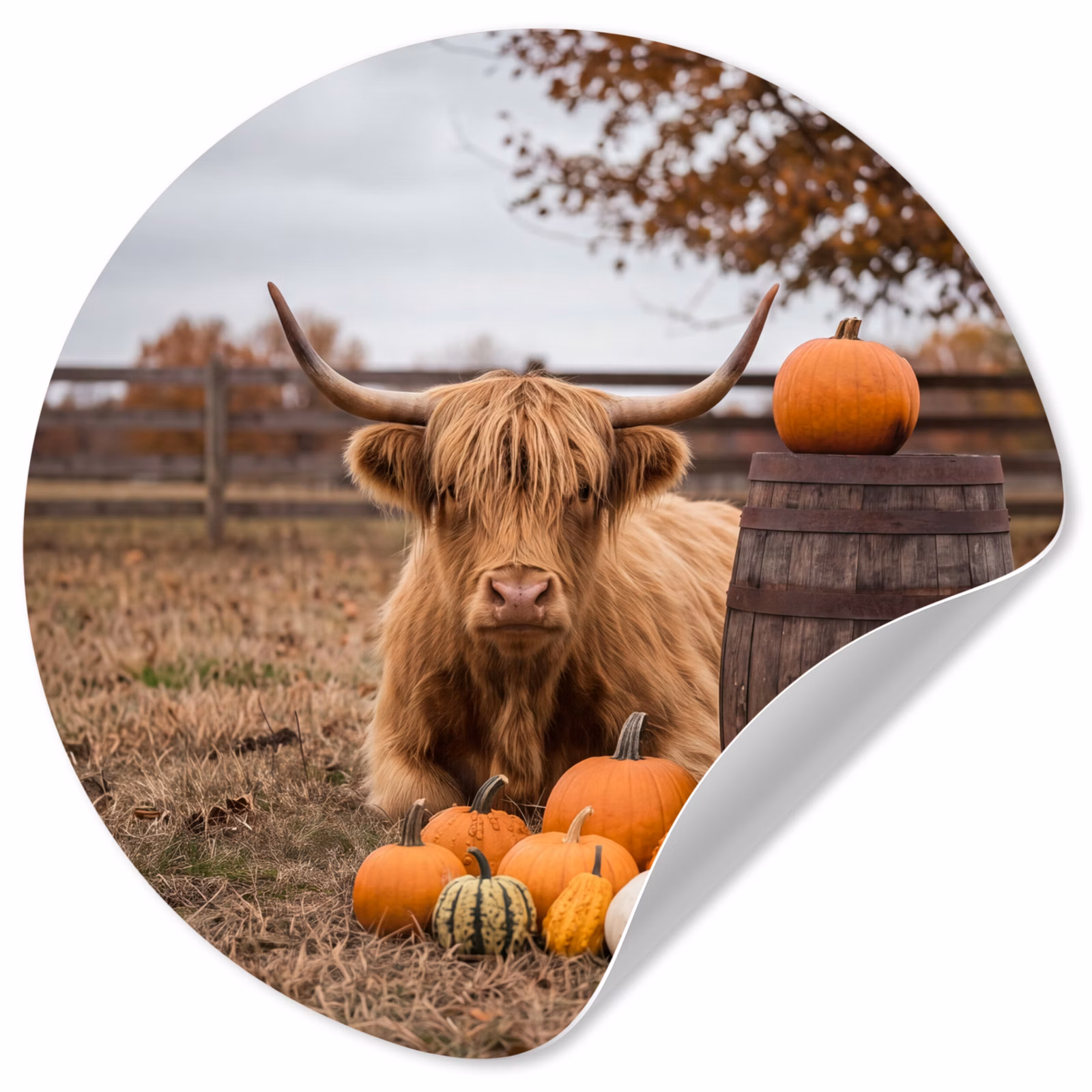 Behangcirkel - Rund - Pompoen - Herfst — 1