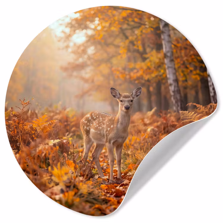 Behangcirkel - Hert - Herfst - Dieren — 1