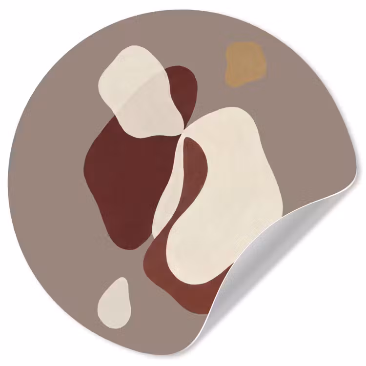 Behangcirkel - Abstracte vormen - Bruin — 1