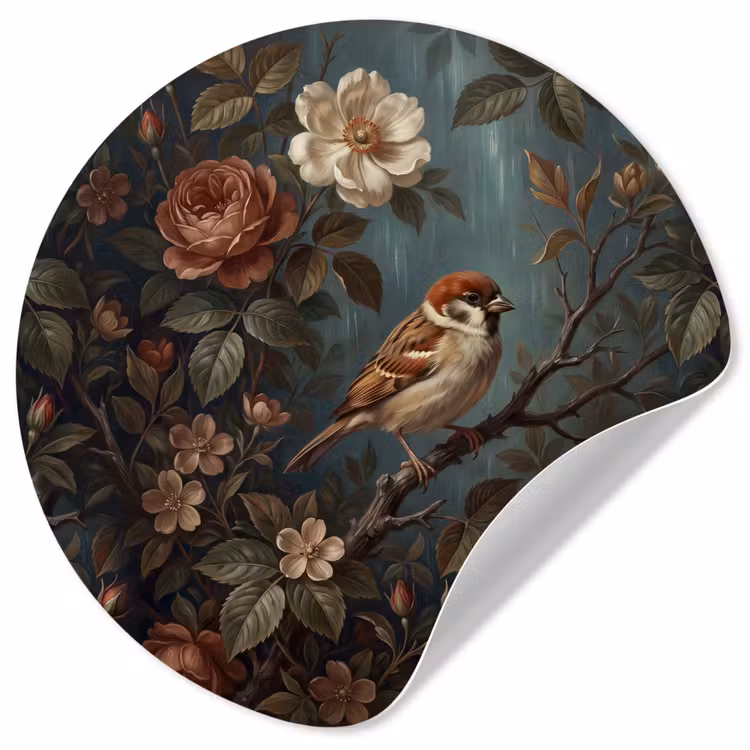 Behangcirkel - Vogel - Tak - Klassiek — 1