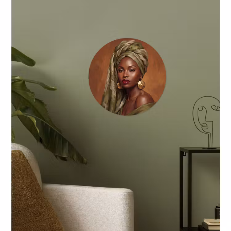 Behangcirkel - Vrouw - Hoofddoek - Groen — 3