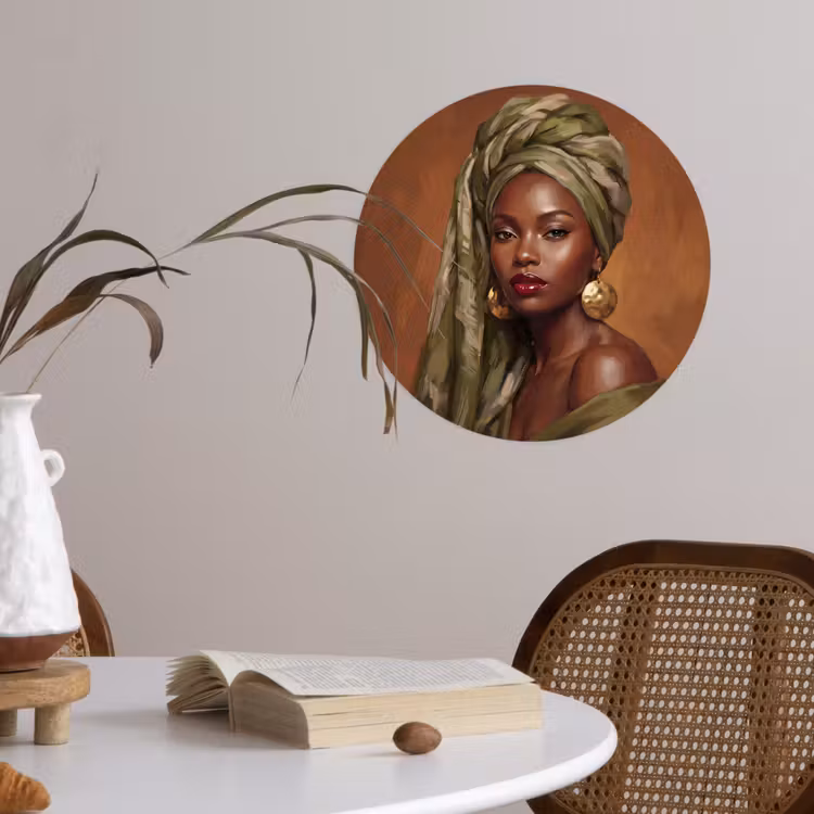 Behangcirkel - Vrouw - Hoofddoek - Groen — 4