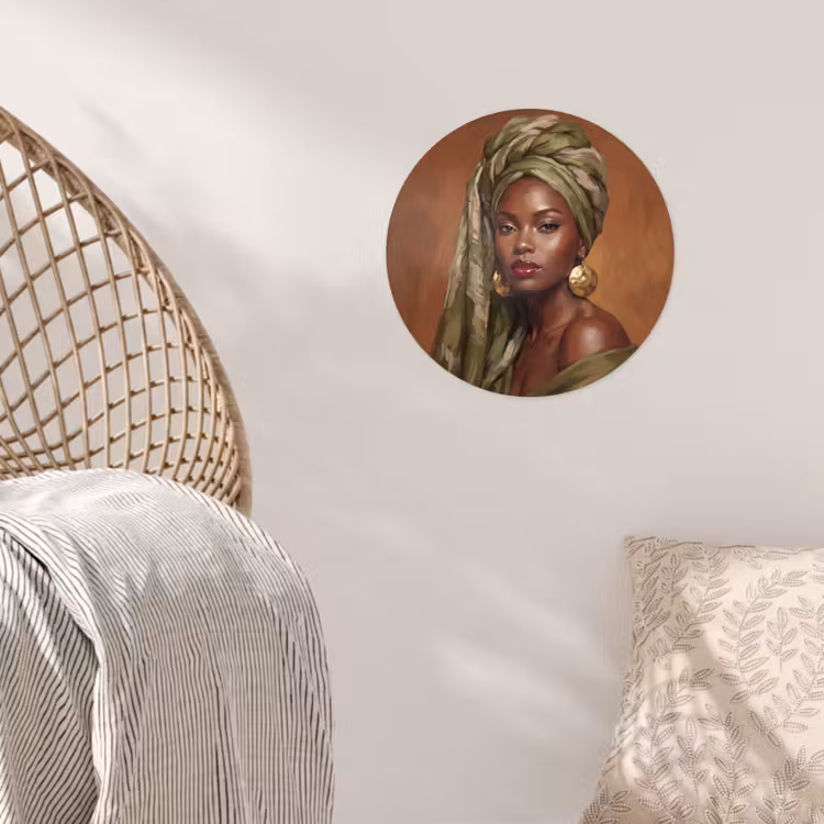 Behangcirkel - Vrouw - Hoofddoek - Groen — 5
