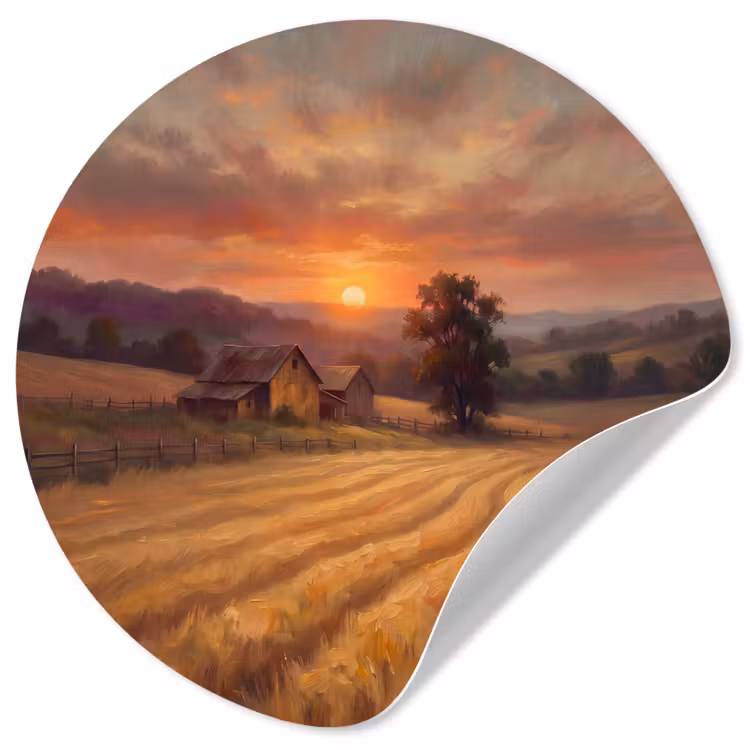 Behangcirkel - Landschap - Zonsondergang - Natuur — 1