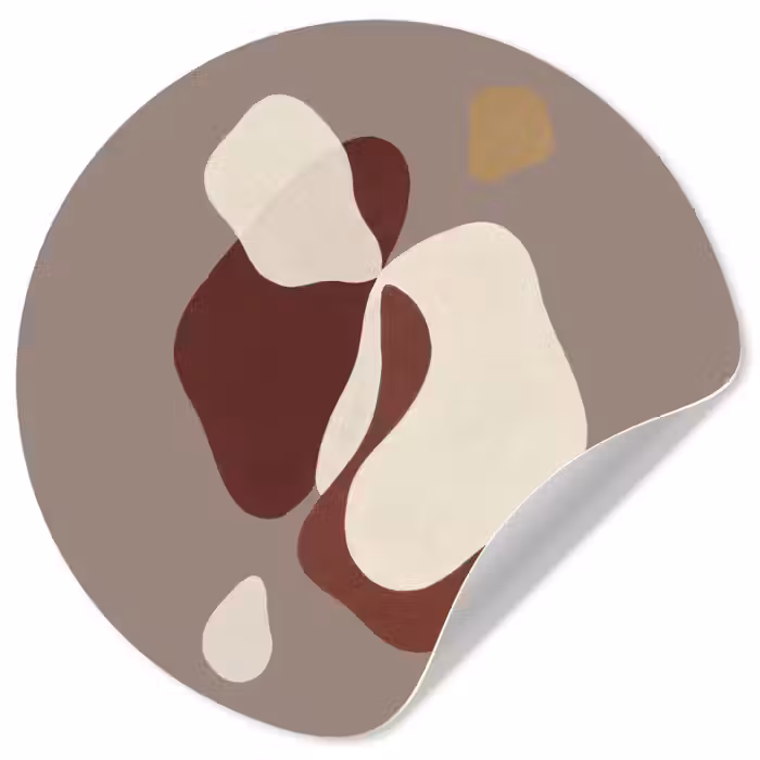 Behangcirkel - Abstracte vormen - Bruin