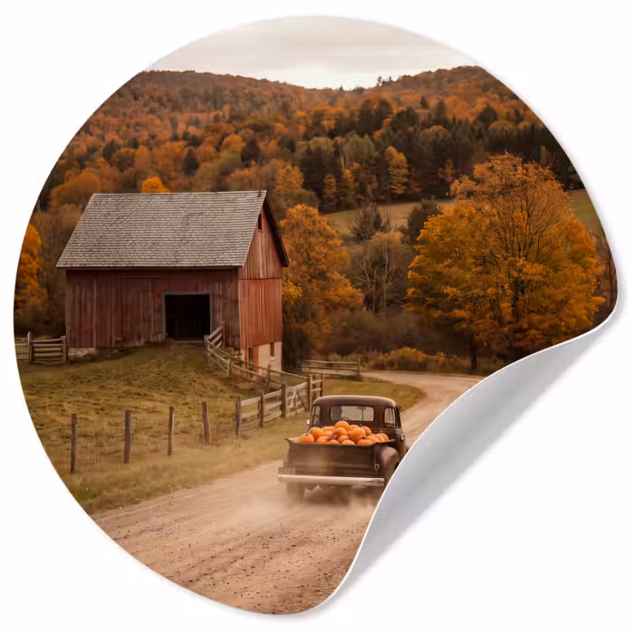 Behangcirkel - Vrachtwagen - Pompoenen - Herfst