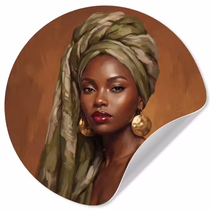 Behangcirkel - Vrouw - Hoofddoek - Groen