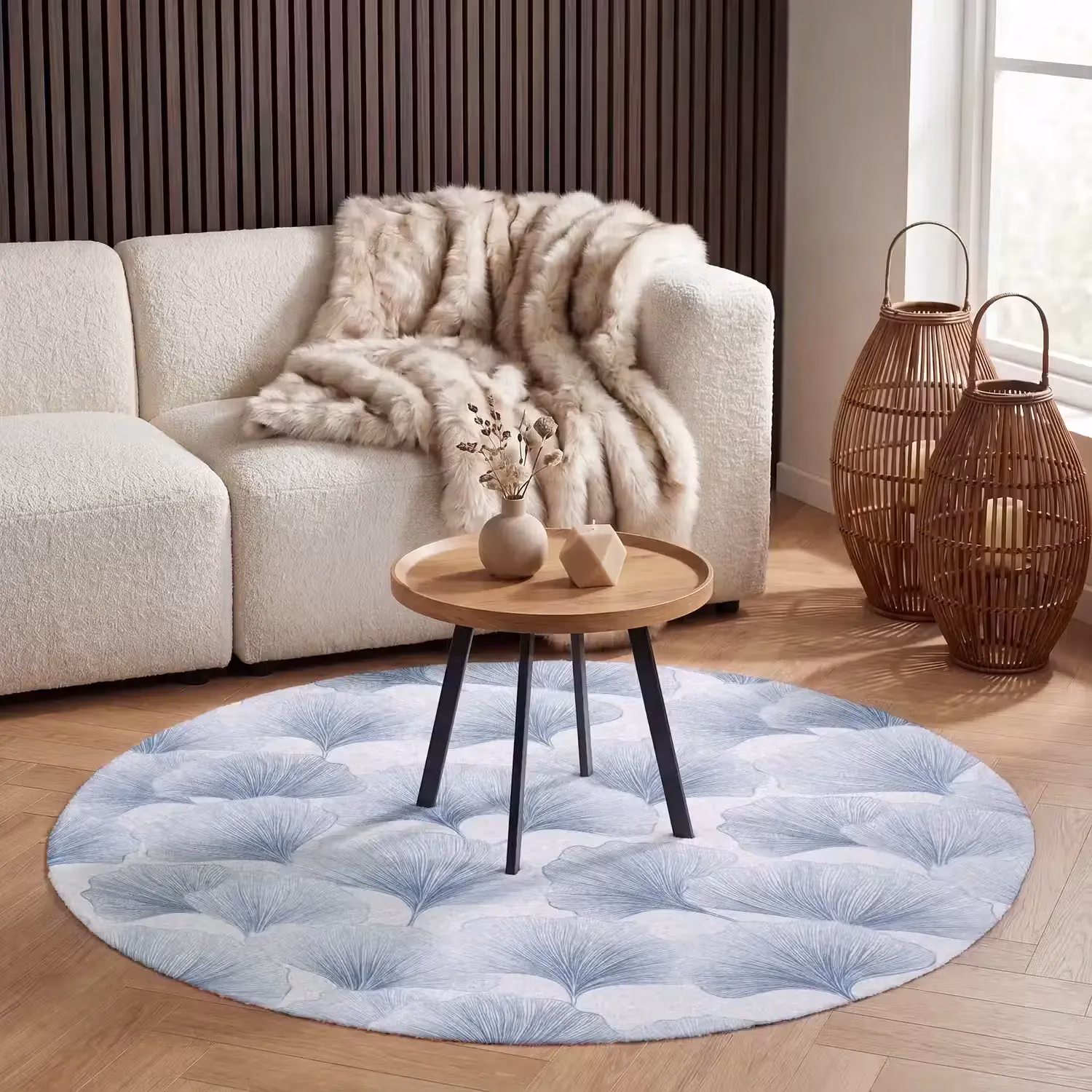 Vloerkleed - Waaier - Modern - Blauw