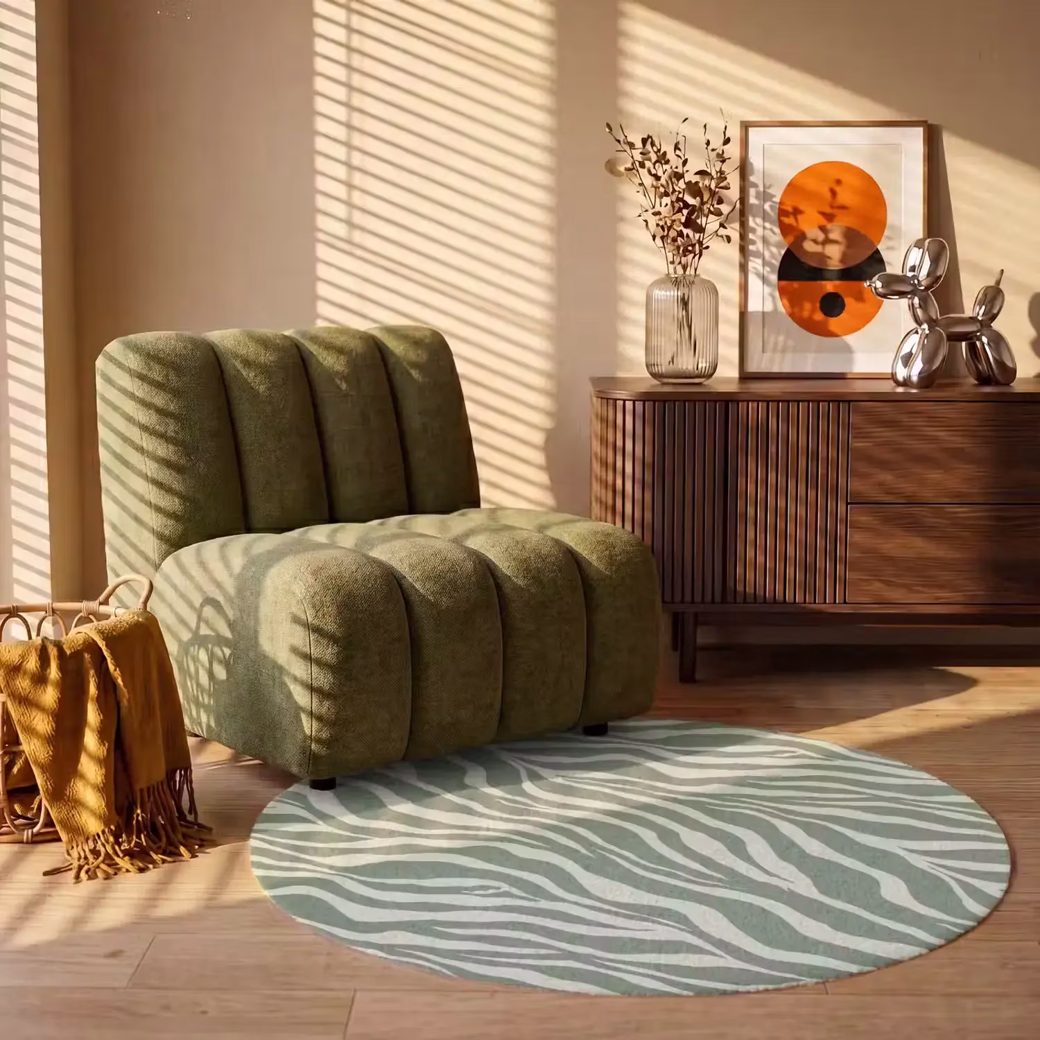 Vloerkleed - Zebra - Motief - Groen