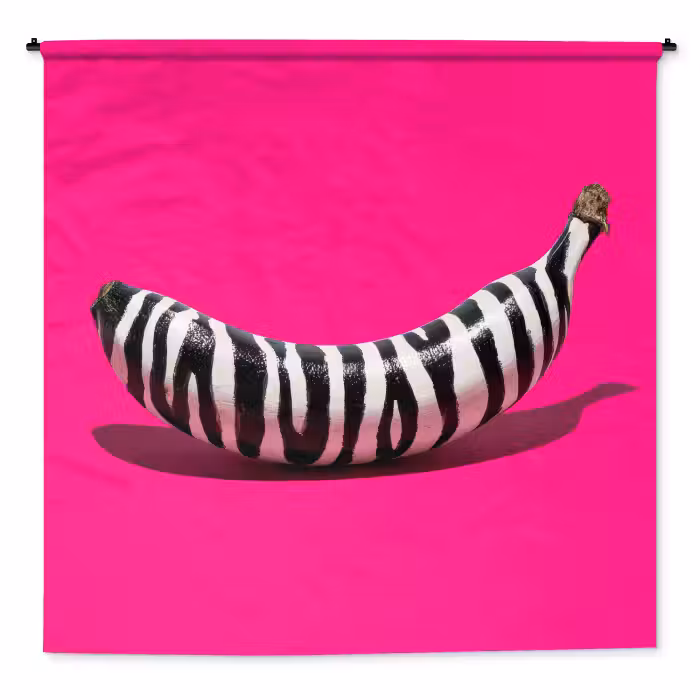 Wandkleed - Banaan - Zebraprint - Roze