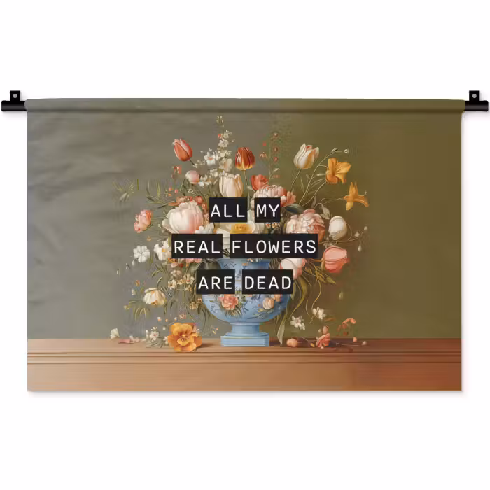 Wandkleed - Bloem - Quote - Vintage - Art