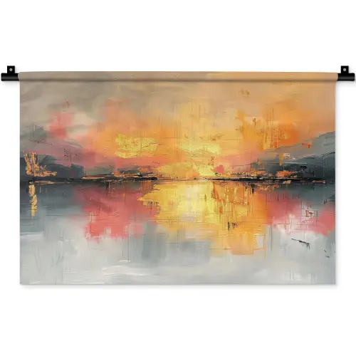 Modern - Abstract - Goud - Roze Wandkleed katoen klein -zz3d