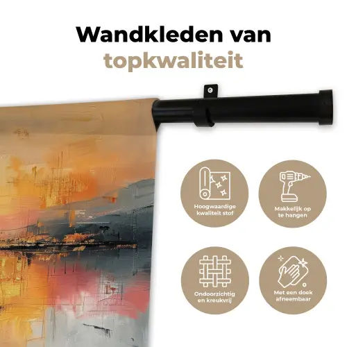 Modern - Abstract - Goud - Roze Wandkleed katoen klein -sfeer2