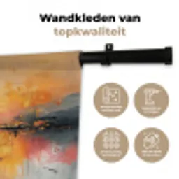 Modern - Abstract - Goud - Roze Wandkleed katoen klein -sfeer2