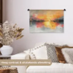 Modern - Abstract - Goud - Roze Wandkleed katoen klein -sfeer1