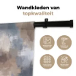 Penseelstreken - Schilderij - Beige Wandkleed katoen klein -sfeer2