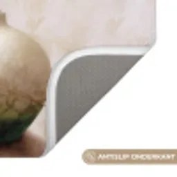 Bloemen - Vaas - Wit - Botanisch - Beige WCmat klein -USP_AntislipNL