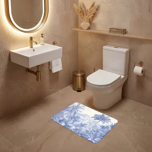 Tropisch - Jungle - Blauw WCmat klein -sfeer3