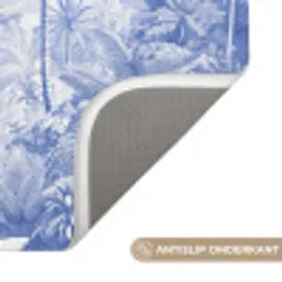 Tropisch - Jungle - Blauw WCmat klein -USP_AntislipNL