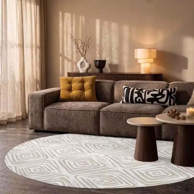 Vloerkleed - Abstract - Ruit - Beige